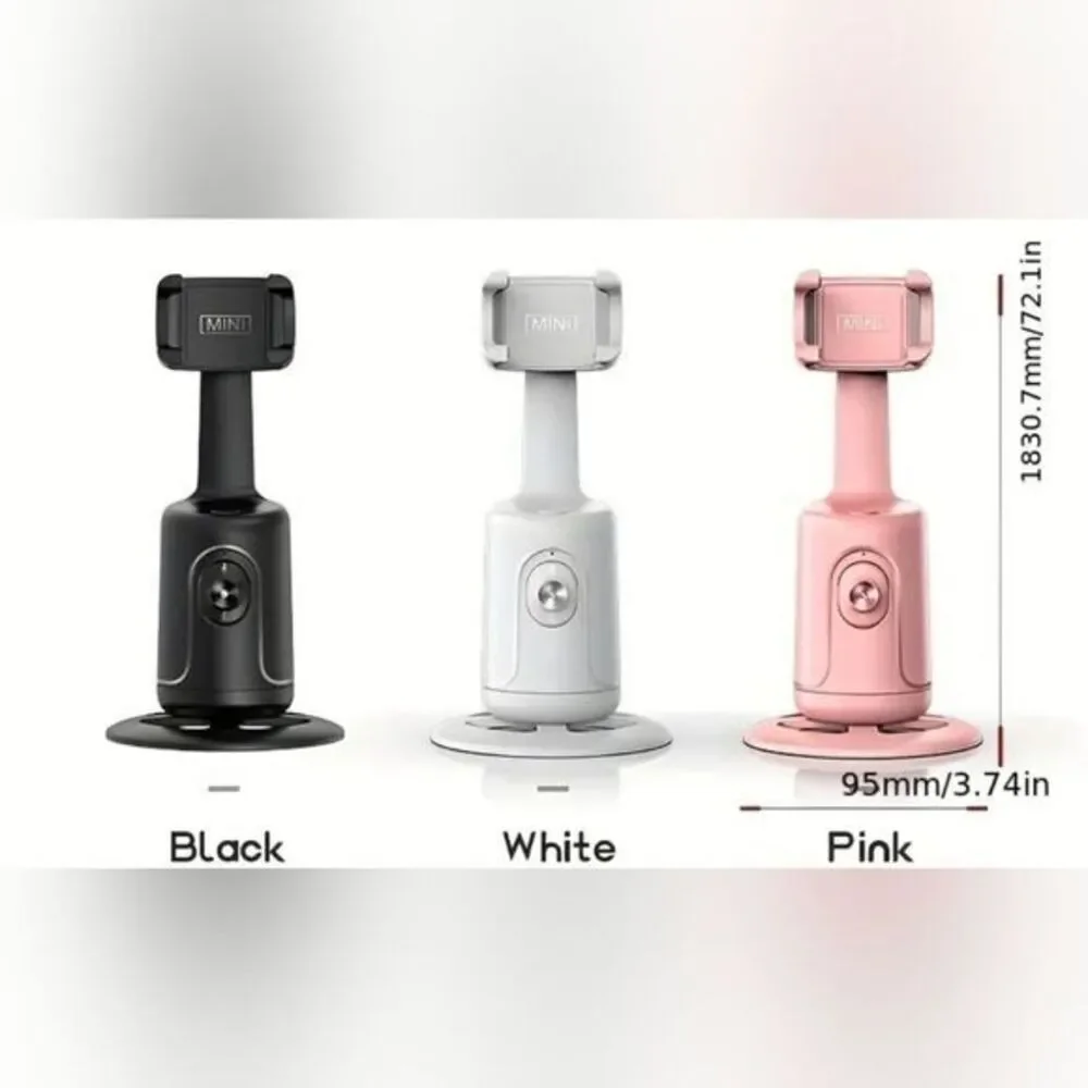 Automatic Face Tracking Holder, Mobile Live Show Selfie Holder -Black Pink White